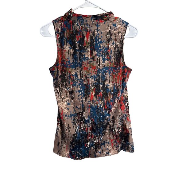 Womens Sleeveless Cowl Neck Abstract Print Blouse XS By Mossimo - Multicolor - Picture 3 of 4